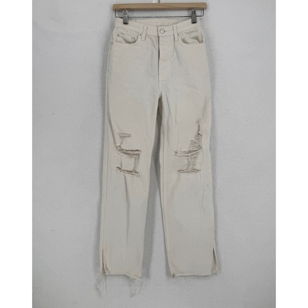 Ksubi Womens White Distressed Brooklyn Jean Blanc Sliced Jeans Sz 24